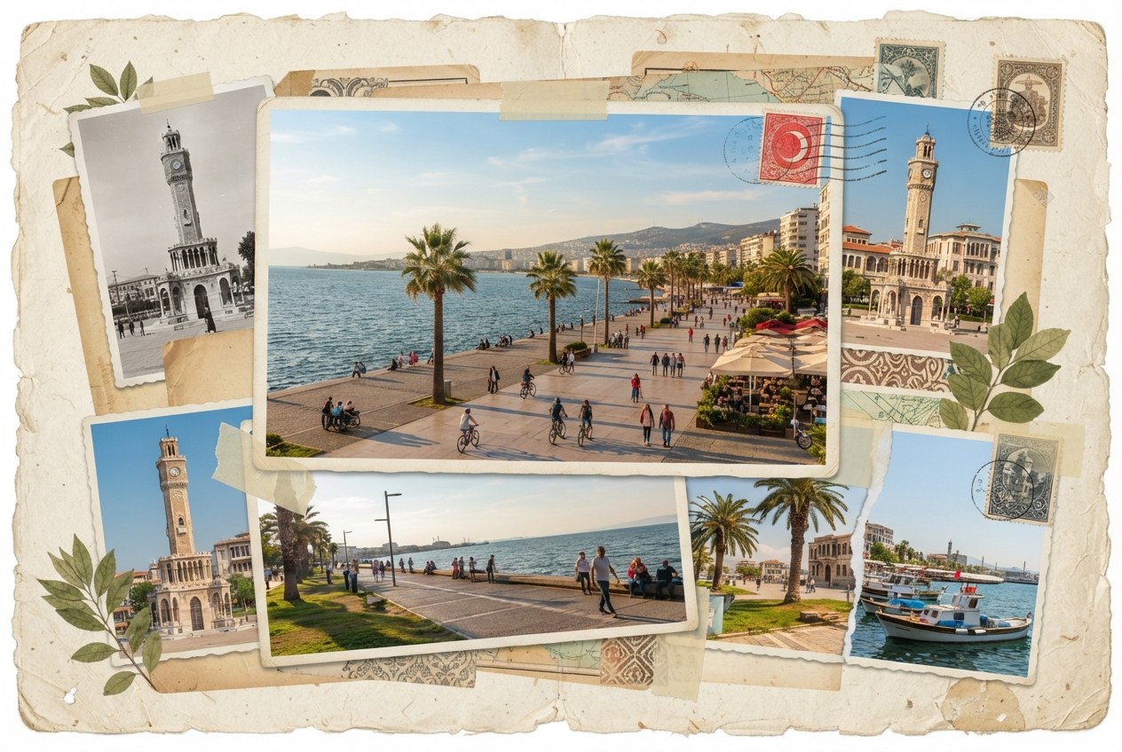 İzmir Kordon'dan kartpostal-kolaj