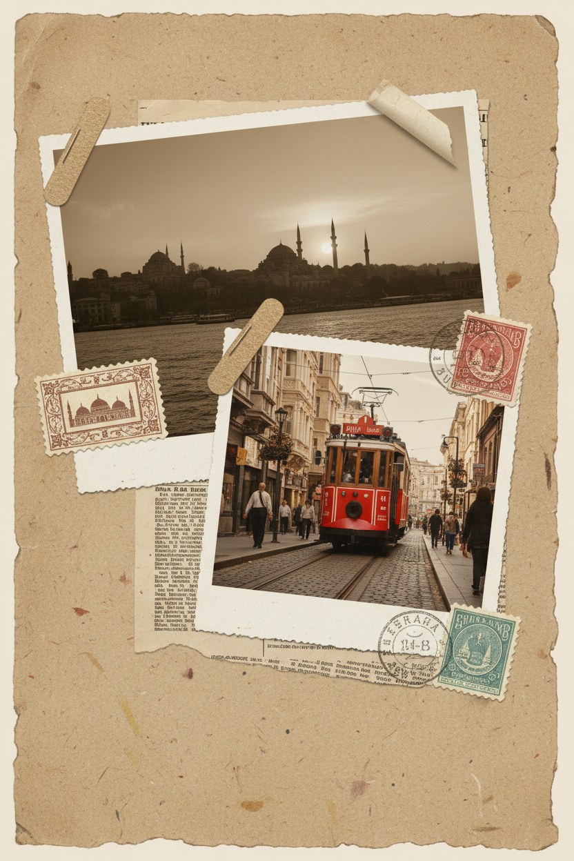 İstanbul kartpostal-kolaj örneği
